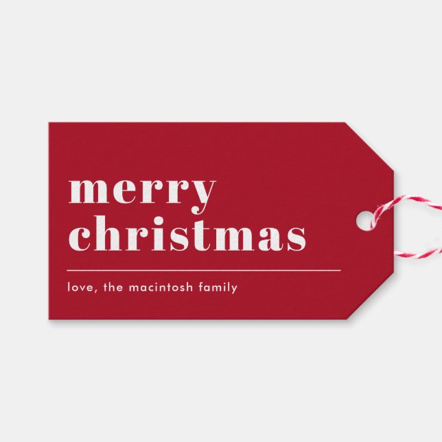 Enkel modern typografi röd presentetikett (Framsidan (Horizontal))