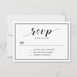Enkel modern typografi RSVP Infogningskort OSA Kort