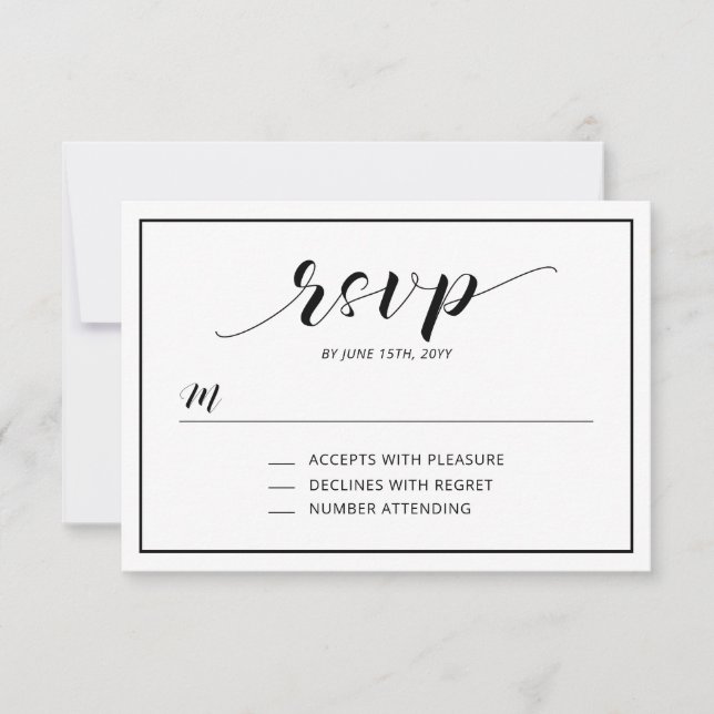 Enkel modern typografi RSVP Infogningskort OSA Kort (Framsida)