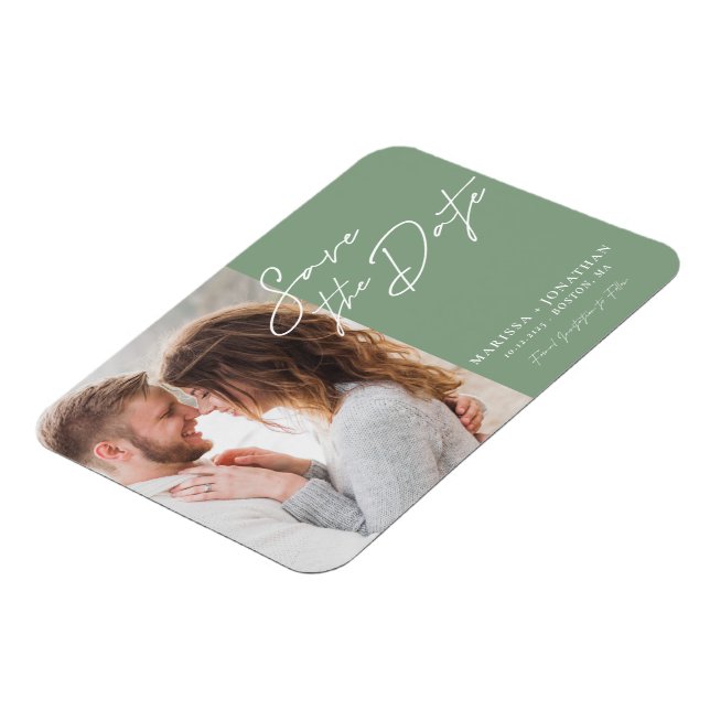 Enkel modern typografi - Spara datum Magnet (Vänstra Sidan)