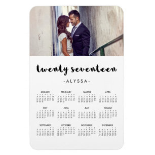 Enkel modern typografifotokalender 2017 magnet