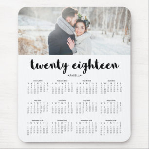 Enkel modern typografifotokalender 2018 musmatta