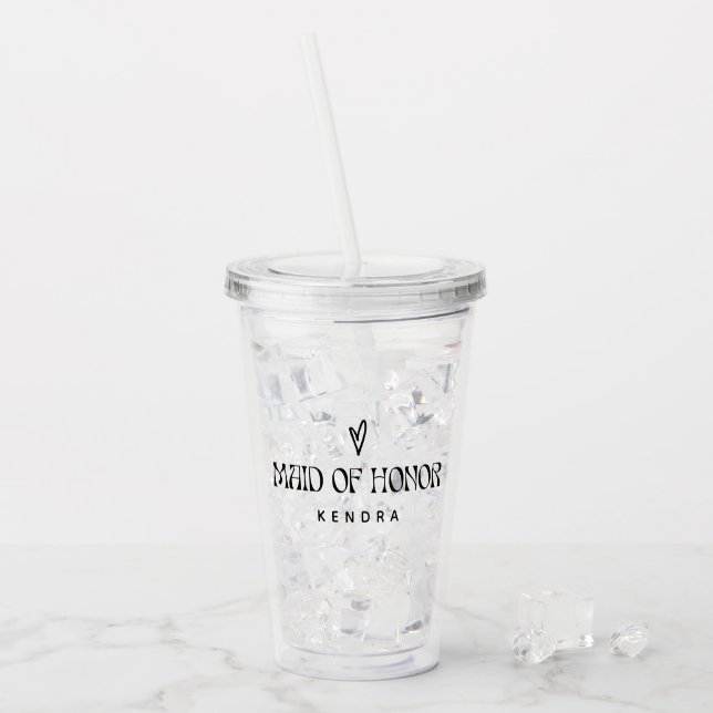 Enkel Modern Typsnittsbrudtjänstpresent Take Away Mugg (Framsida Ice)