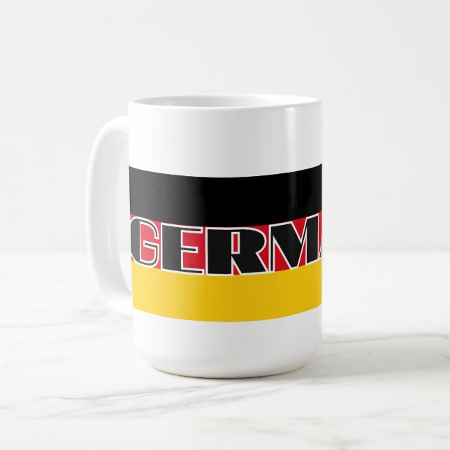 Enkel modern Tyskland german flagga Souvenir Kaffemugg (Framsida vänster)