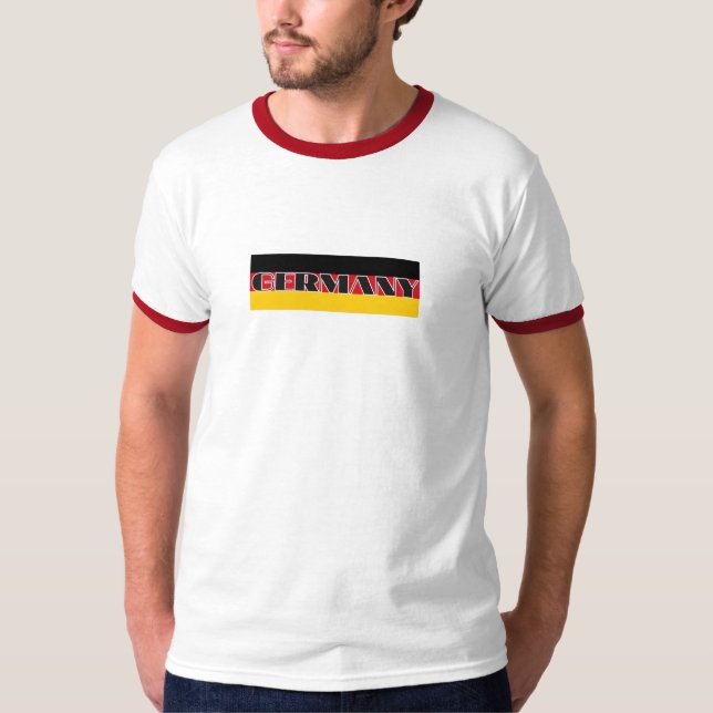 Enkel modern Tyskland german flagga Souvenir T Shirt (Framsida)