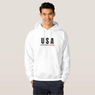 Enkel Modern USA Amerika Art Brev Flagga Souvenir Hoodie