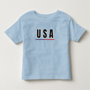 Enkel Modern USA Amerika Art Brev Flagga Souvenir T Shirt