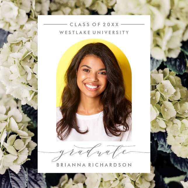 ENKEL MODERN VALVBÅGE SCRIPTEXAMEN INVITATION INBJUDNINGAR (Skapare uppladdad)