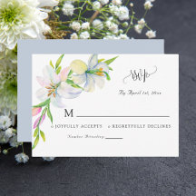 Enkel modern vattenfärg blomster RSVP bröllopskort