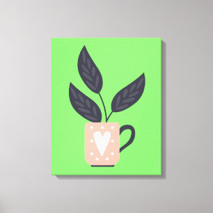 Enkel modern växtpastel canvastryck