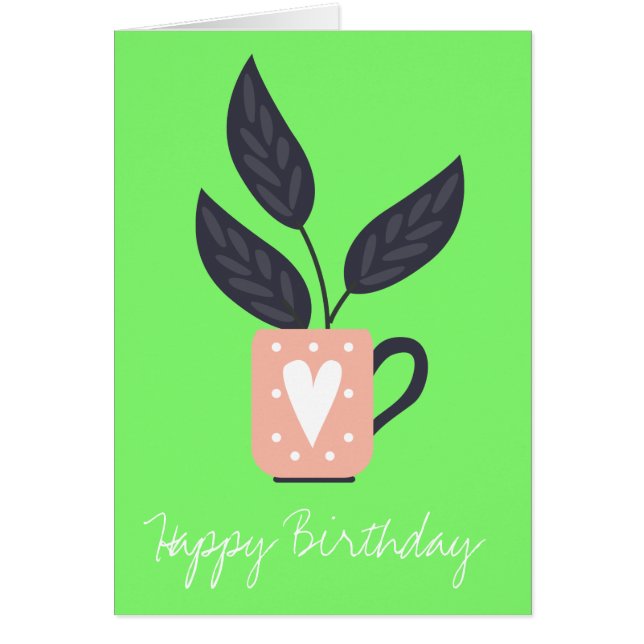 Enkel modern växtpastel hälsningskort (Framsidan)