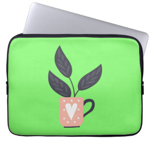 Enkel modern växtpastel laptop fodral