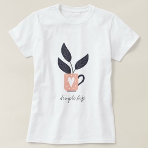 Enkel modern växtpastel t shirt