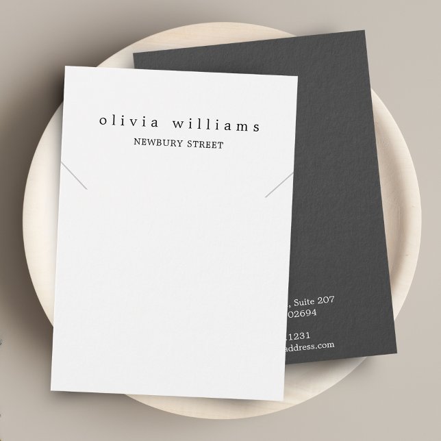 Enkel modern vit halskedja armband visningskort visitkort (Skapare uppladdad)