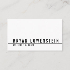 Enkel modern vitsvartchic visitkort