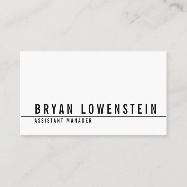 Enkel modern vitsvartchic visitkort (Framsida)