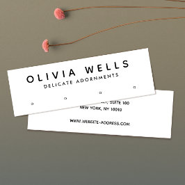 Enkel Modern White 4 Hål Stud Earring Visning Mini Visitkort