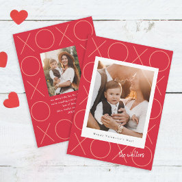 Enkel Modern XOXO Ram Fotografi Alla hjärtans dag Julkort