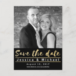 Enkel modernt foto för att spara datum meddelande vykort