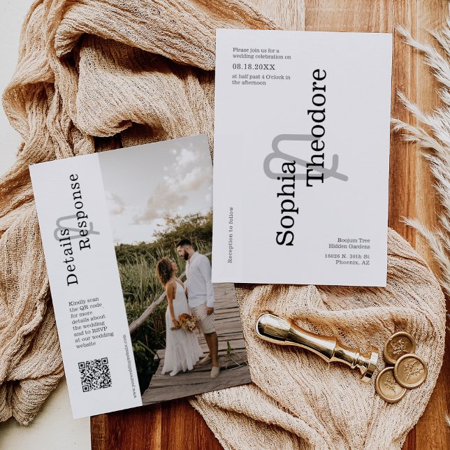 Enkel, modernt, minimalistiskt QR-kodfoto för Bröl Inbjudningar (Skapare uppladdad)