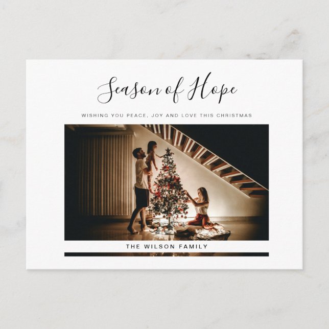 Enkel, modernt, minimalt julkort för Helgdag Helg Vykort (Framsida)