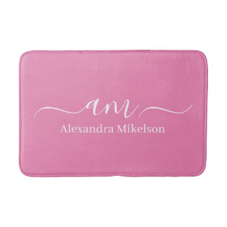Enkel Modernt Monogram rosa Minimalistisk Badrumsmatta