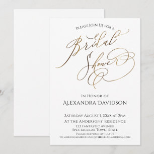 Enkel Möhippa för Guld-typografi i Elegant Inbjudningar