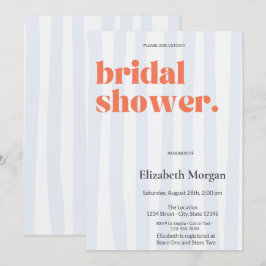 Enkel Möhippa för Retro Blue Rand Inbjudningar