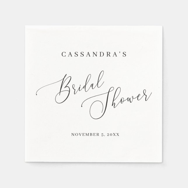 Enkel Möhippa för svartvit elegant Pappersservett (Framsidan)