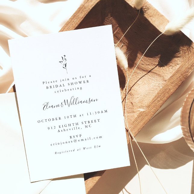 Enkel Möhippa för svartvit skript Inbjudningar (Skapare uppladdad)