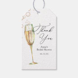 Enkel Möhippa för Tack av buteljerad champagne Presentetikett