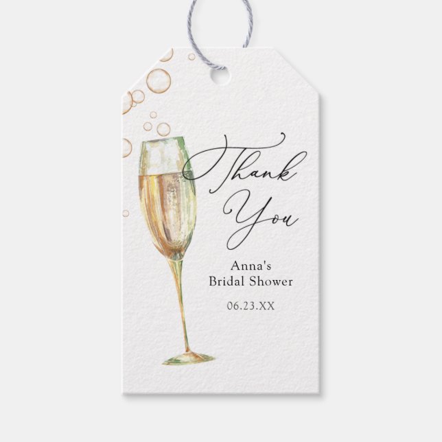 Enkel Möhippa för Tack av buteljerad champagne Presentetikett (Framsidan)