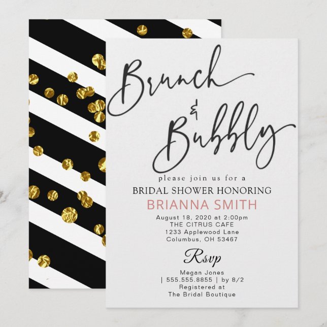 Enkel Möhippa och Bubly Mimosa-inbjudan Inbjudningar (Fram/baksida)