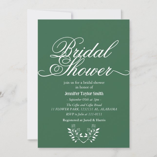 enkel Möhippa och chic Calligraphy Wildblomma Inbjudningar (Framsida)