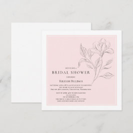 Enkel Möhippa Rosa för Elegant Vit Blommigt Inbjudningar