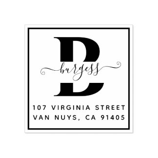 Enkel monografisk ruta, handskriven stämpel