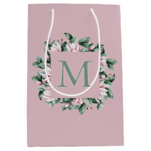 Enkel monogram bokstav fyrkantig blomster ram