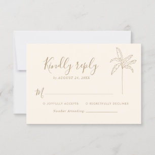 Enkel monogram brölloppslogotyp Palmträd RSVP OSA Kort