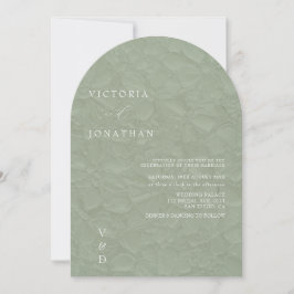 Enkel monogram bröllopsinbjudan i salvia grön inbjudningar