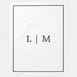 Enkel monogram Classic Black and White Minimalist Fleecefilt