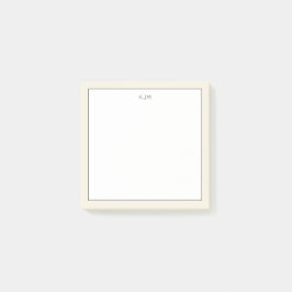 Enkel monogram Cream och Svart Post-it Block