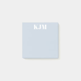 Enkel monogram Dusty Blue Postit Post-it Block