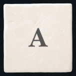 Enkel monogram-Elegant, anpassad namnsljud Stenunderlägg<br><div class="desc">Designad med textmall för inledande monogrammet som du kan anpassa!</div>
