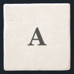 Enkel monogram-Elegant, anpassad namnsljud Stenunderlägg<br><div class="desc">Designad med textmall för inledande monogrammet som du kan anpassa!</div>