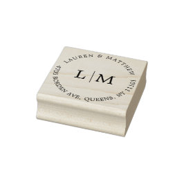 Enkel monogram elegant bröllop stämpel