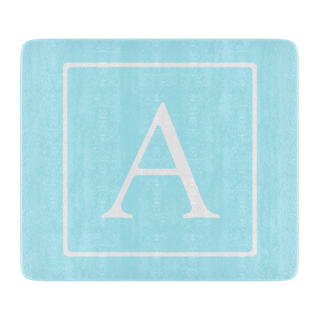 Enkel monogram i himmelblå (Framsidan)