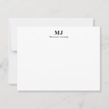 Enkel monogram initialer namn brevkort
