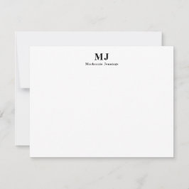 Enkel monogram initialer namn brevkort anteckningskort