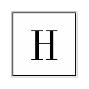 Enkel monogram inledande svart Anpassningsbar Färg Självfärgande Stämpel