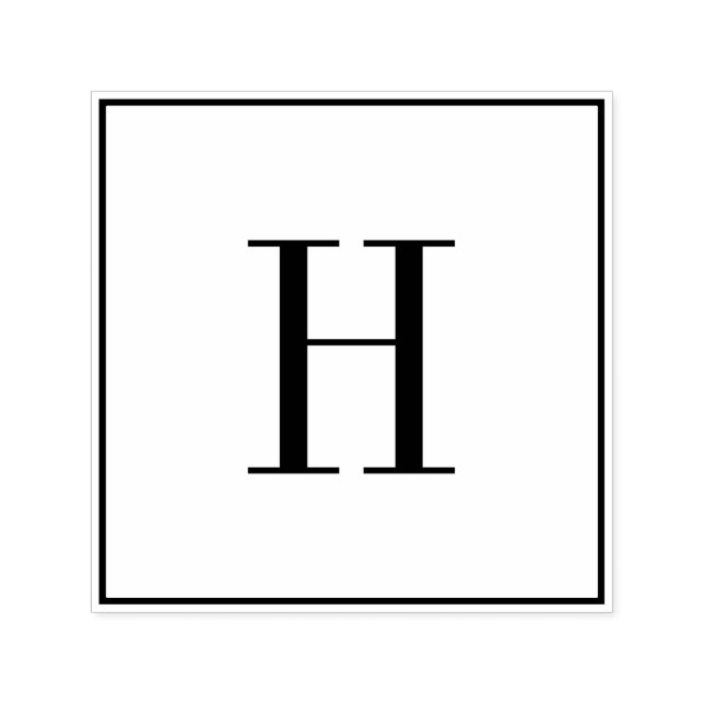 Enkel monogram inledande svart Anpassningsbar Färg Självfärgande Stämpel (Design)